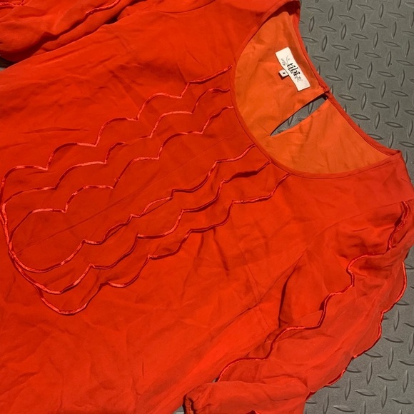 Silk tibi ruffle mod 60s shift dress 4 $200 holiday boho designer Christmas - Picture 4 of 5